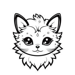 A Cat As A Snow Angel With A Snowflake Halo Snow , Coloring Pages Png