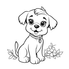 A Cute Pup With A Holly Headband Adorable Holly, Coloring Pages Png
