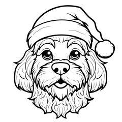 Obraz premium A Dog Wearing A Santa Beard Santa Beard Comical, Coloring Pages Png