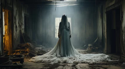 Fotobehang Horror Scene of a Scary Woman's Ghost © Ruslan Gilmanshin