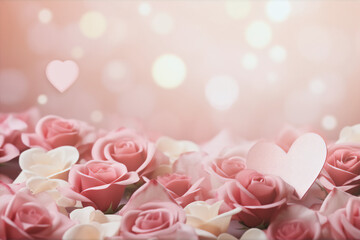 Sweet Valentine Love Rose Petals Pastel Background Anniversary Wallpaper Gift Card Invitation Loveletter