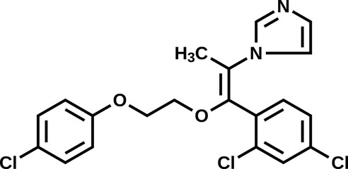 Omoconazole structural formula, vector illustration