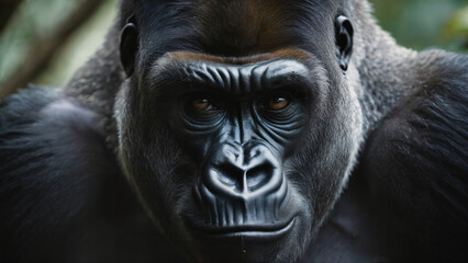 Obraz premium gorilla close up portrait, nature wildlife photography