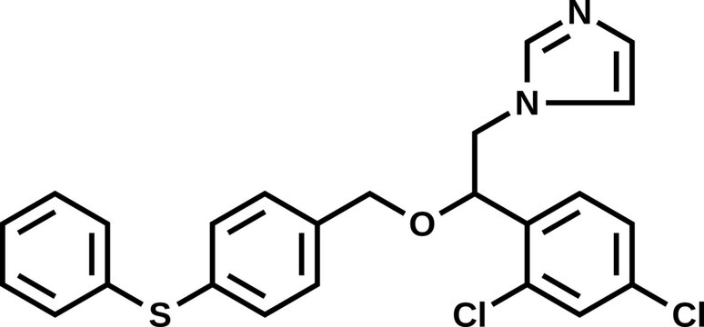 Fenticonazole structural formula, vector illustration