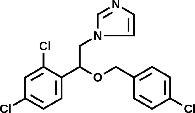 Econazole structural formula, vector illustration