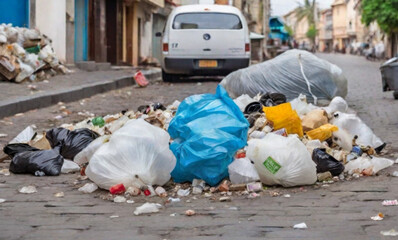 garbage in the street