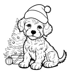 A Pup As A Christmas Tree With Ornaments Christmas, Coloring Pages Png