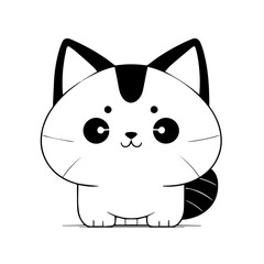 Kids Coloring Pages Cute Cat Character, Coloring Pages Png