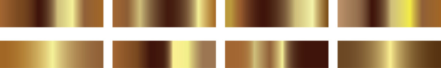 Set of gold gradients. Imitation gold. Vector.