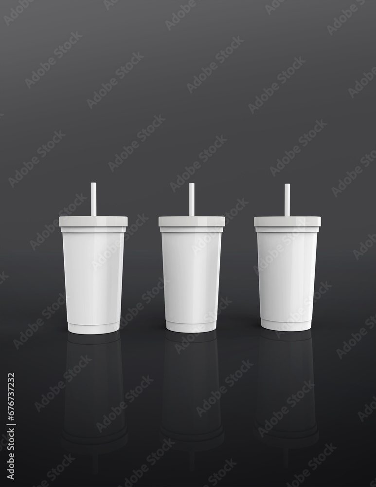 Poster a 3d rendering of a sleek and stylish tumbler with a simple yet tasteful and harmonious background d