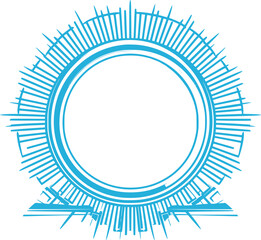 Futuristic Sci-Fi Round Shape Neon HUD Vintage Outline Icon In Hand-drawn Style