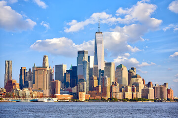 New York Financial District skyline, United States - obrazy, fototapety, plakaty