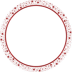 Red Circle Frame with Red Sparkle Glitter Stars 2