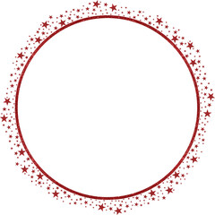Red Circle Frame with Red Sparkle Glitter Stars 3
