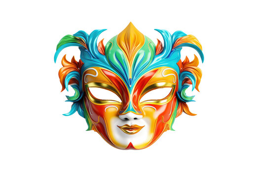 precious venetian carnival mask on transparent background