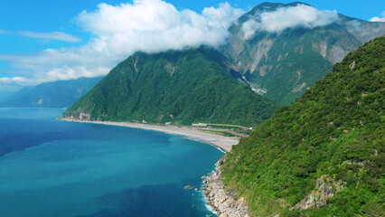 Aerial view of Taroko National Park in Hualien, Taiwan.