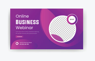 Online business webinar presentation template design, corporate business template banner vector 