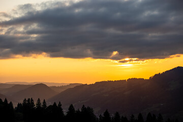 sunset in the mountains
