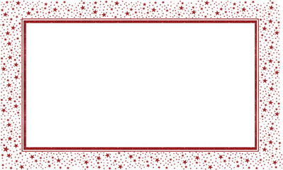 Red Square retangle Frame with Red Sparkle Glitter Stars 10