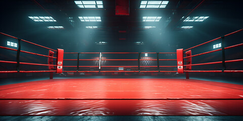 Wrestling Background, Boxing Ring Corner, Fighting Background, Professional Boxing Ring Background, generative Ai - obrazy, fototapety, plakaty