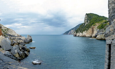 Fototapeta na wymiar The winter sea, Portovenere, La Spezia - Italy