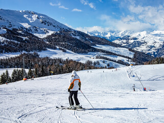 Fototapeta na wymiar Ski slopes in Pila Ski resort