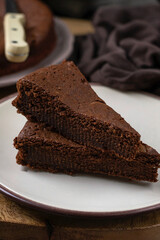 Sweet molten chocolate cake fondant for dessert - 676747679