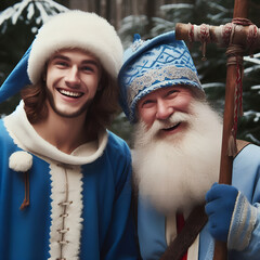 santa claus and elfs