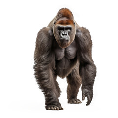 Fototapeta premium gorilla looking isolated on white
