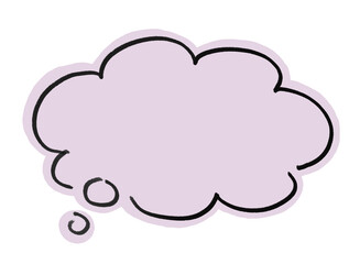 手書きのシンプルな雲形吹き出し