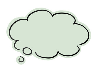 手書きのシンプルな雲形吹き出し