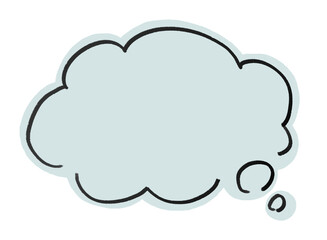 手書きのシンプルな雲形吹き出し