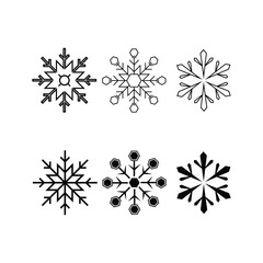 set of snowflake vector collection. winter set. snowflake icons. snow, snowflake, snowflakes, cold, ice, winter, black and white, clipart, sticker, flat, logo, group of snowflake. vector illustration.