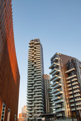 Modern skyscrapers in Milan, Porta Nuova district, Italy - 676751221