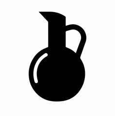 Silhouette  icon with black color white background simple bottle or jar 