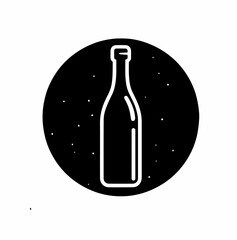 Silhouette  icon with black color white background simple bottle or jar 