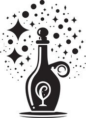 Silhouette vector icon with black color white background simple bottle or jar flat illustration