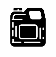 Silhouette  icon with black color white background simple bottle or jar 