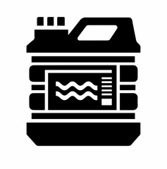 Silhouette  icon with black color white background simple bottle or jar 