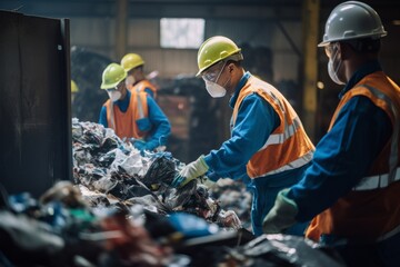 Employees at a recycling center Generative Ai