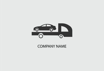 Black and white Tow and roadside assistance icon design