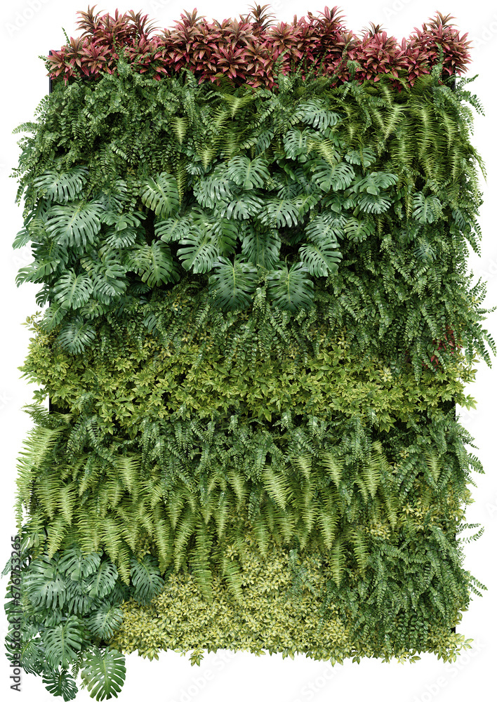 Aufkleber realistic vertical garden. 3d rendering of isolated objects.