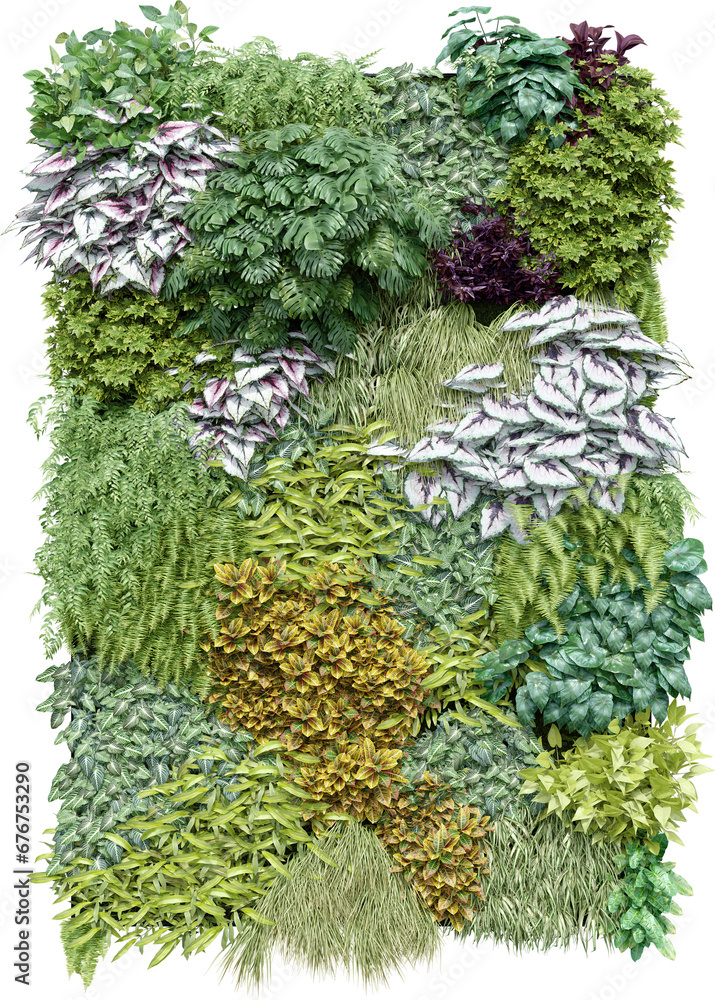 Aufkleber realistic vertical garden. 3d rendering of isolated objects.