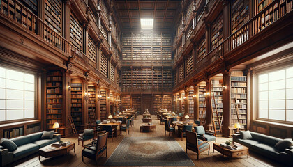 Vintage Big Library. A place of knowledge and learning