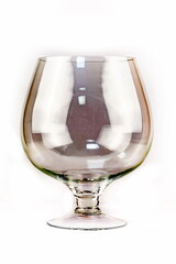 Huge Glass close-up on a white background