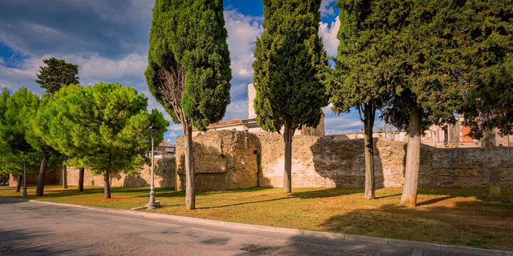 Detail of the city wall ikn Fano