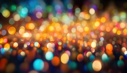 Abstract background with multicolored bokeh and out-of-focus lights