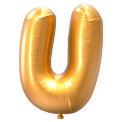 U Balloon Font Gold 3D Rendering © Graphic123