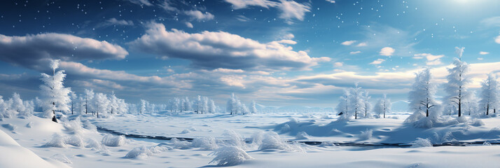 winter wonder land - fantastic snowcovered winter landscape and panorama