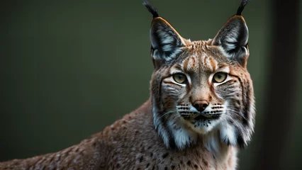 Gordijnen portrait of a lynx , nature wildlife photograph © Ozgurluk Design